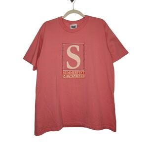 Vintage Milwaukee Wisconsin Summerfest Holoubek Large Pink 90s Shirt Single